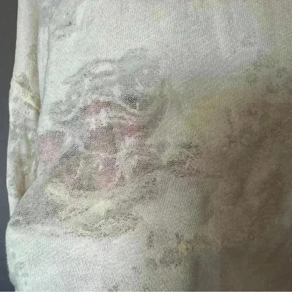 IRO Jeans Sudami Distressed Pullover Crew Neck Cropped Sweater Cream Beige Small - Picture 14 of 15